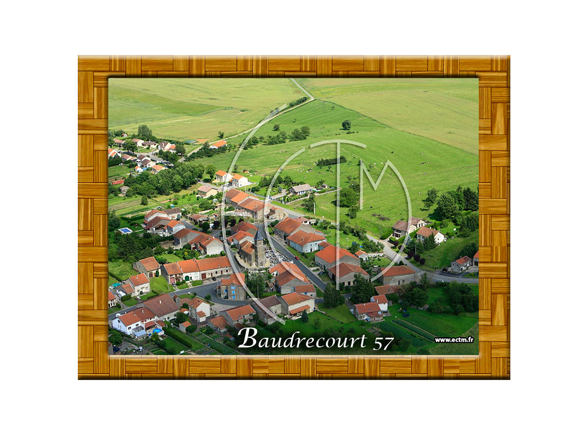Plaque photo aérienne 20x30cm Gencode : 3662397063050 BAUDRECOURT Moselle 57