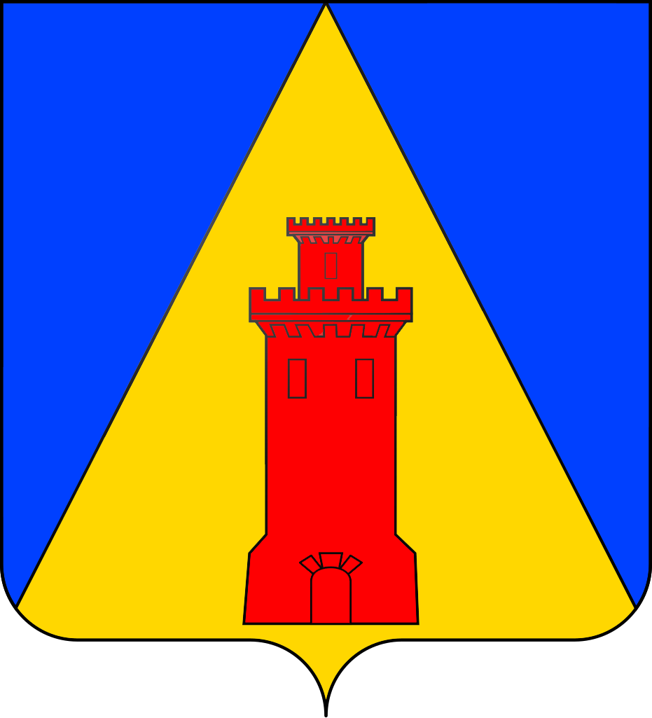 Plaque métal décorative 15 x 30 cm fond bleu 57 J' ❤️ Château Voué, canton du Saulnois Moselle 57