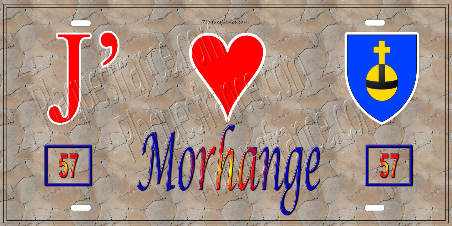 Plaque métal décorative 15 x 30 cm fond mur antique 57 J' ❤️ Morhange, canton Sarralbe Moselle 57