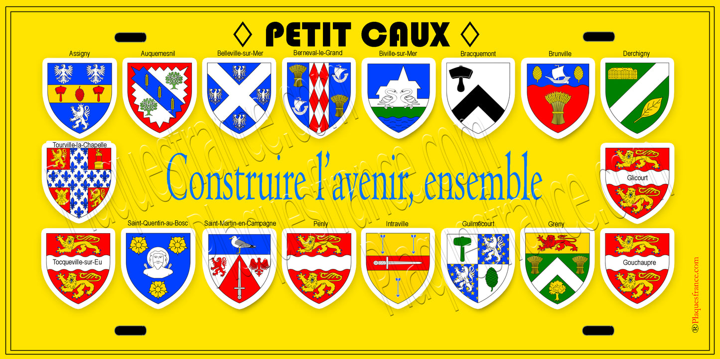 Plaque métal décorative 15x30 collector Petit Caux, Seine Maritime (76)