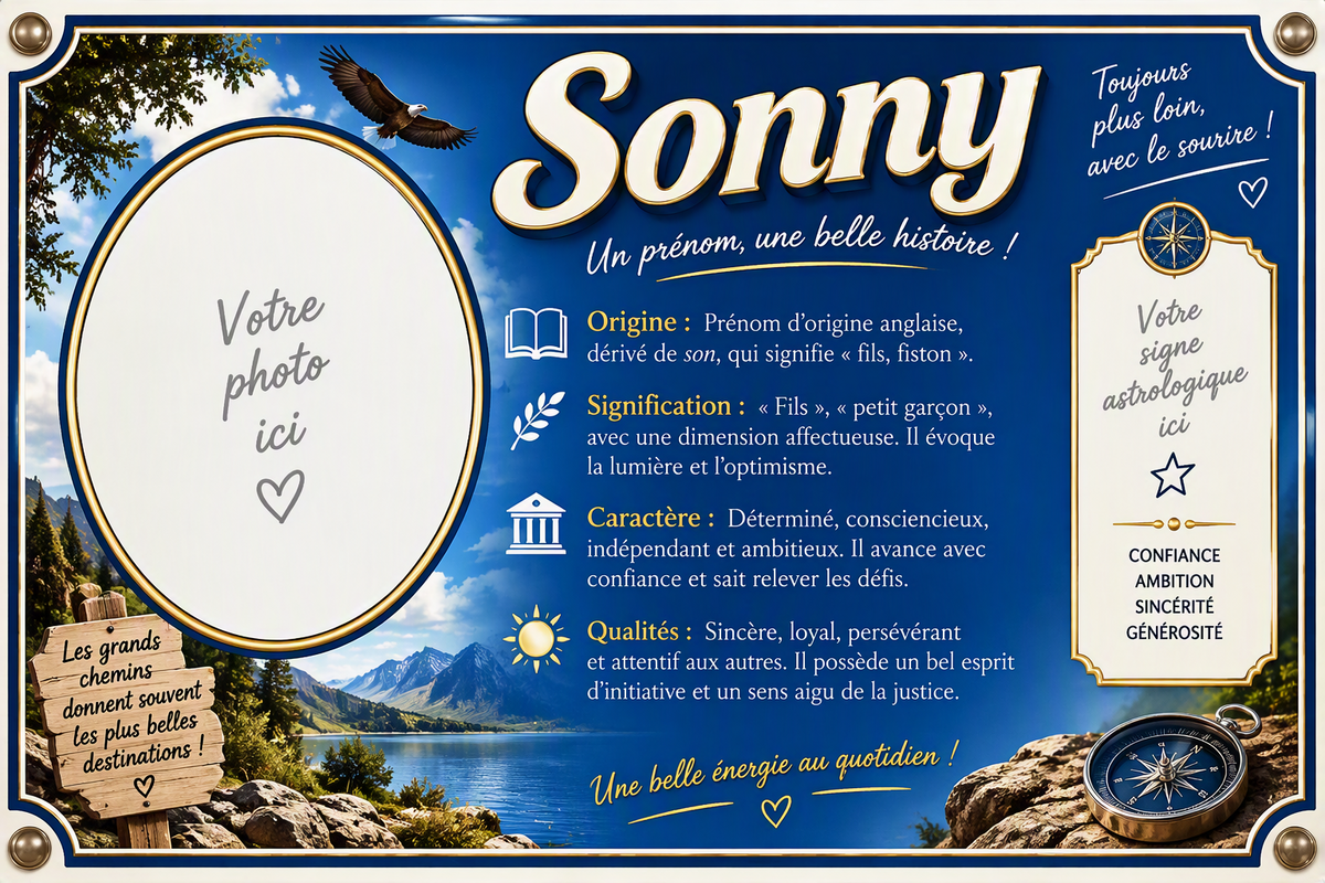 Plaque métal décorative, Sonny
