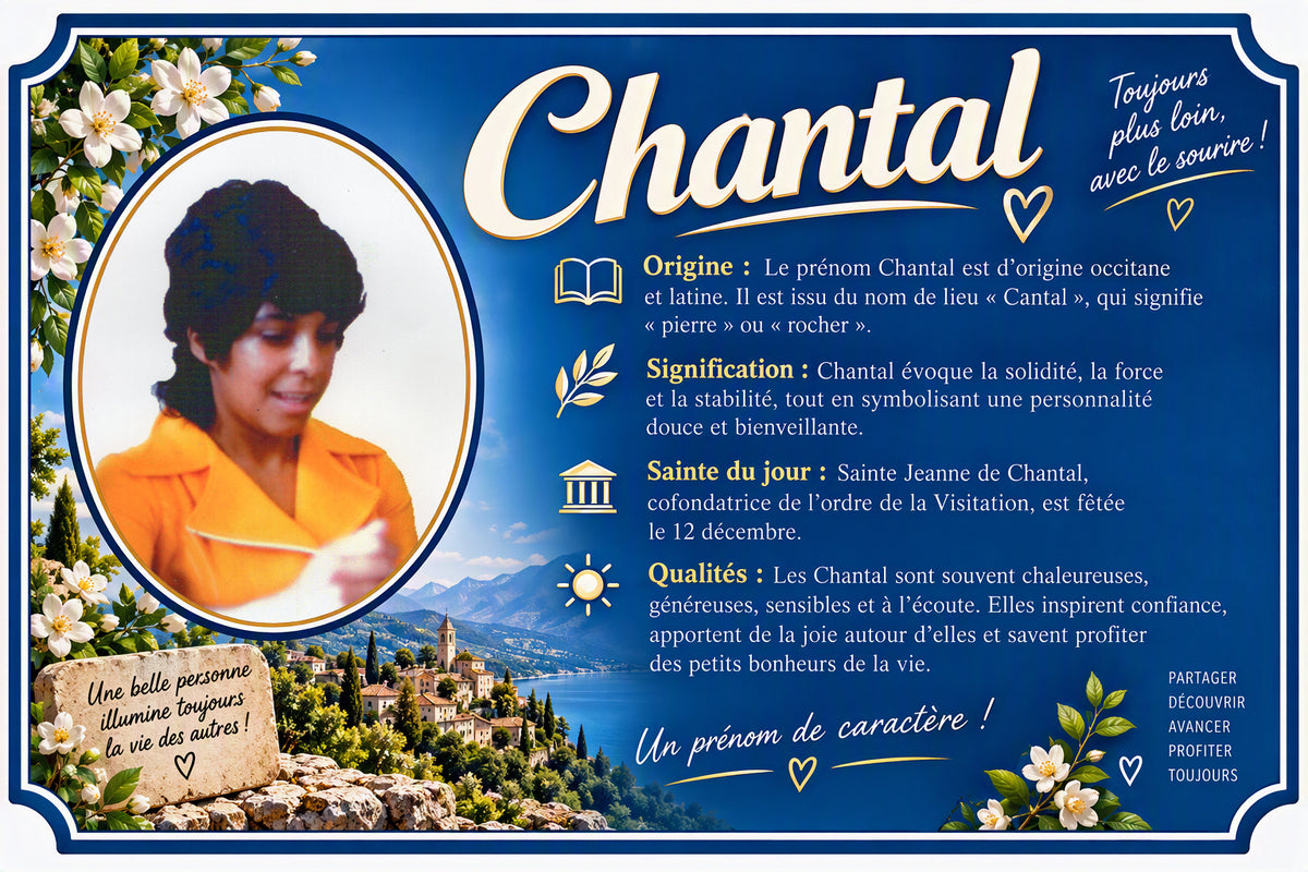 Plaque métal décorative, Chantal