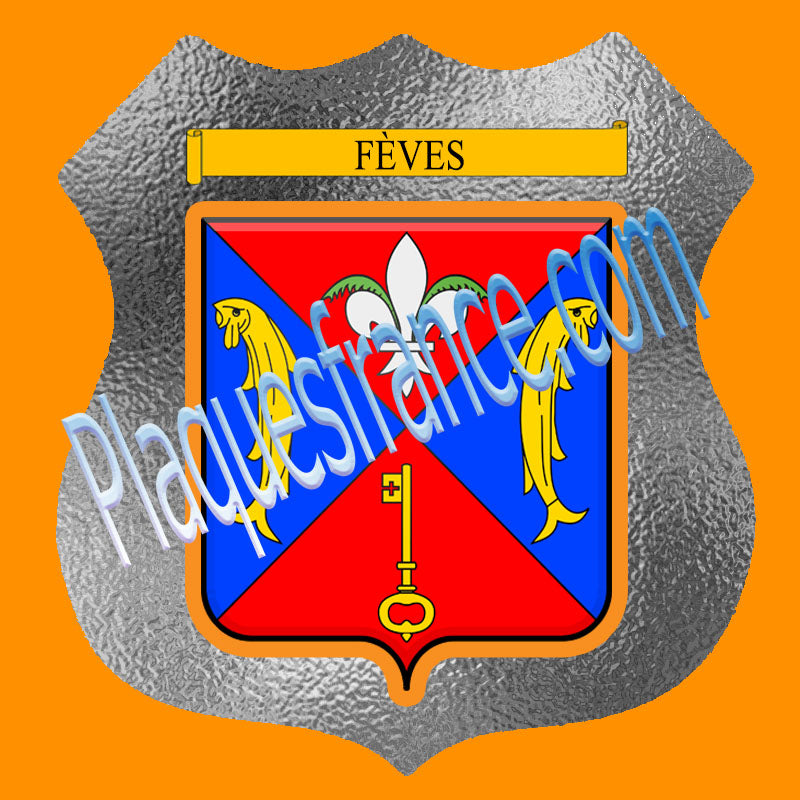 Plaque métal décorative format écusson Ø 30cm fond verre dépoli, Moselle 57