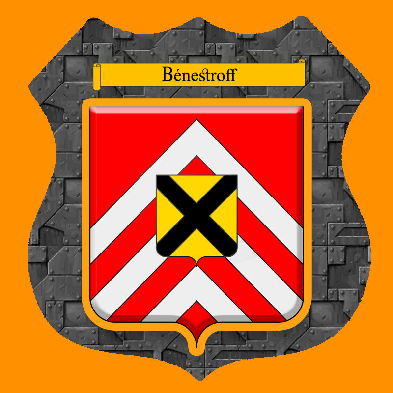 Plaque métal décorative format écusson Ø 30cm fond plaques métal blason Bénestroff, Moselle 57