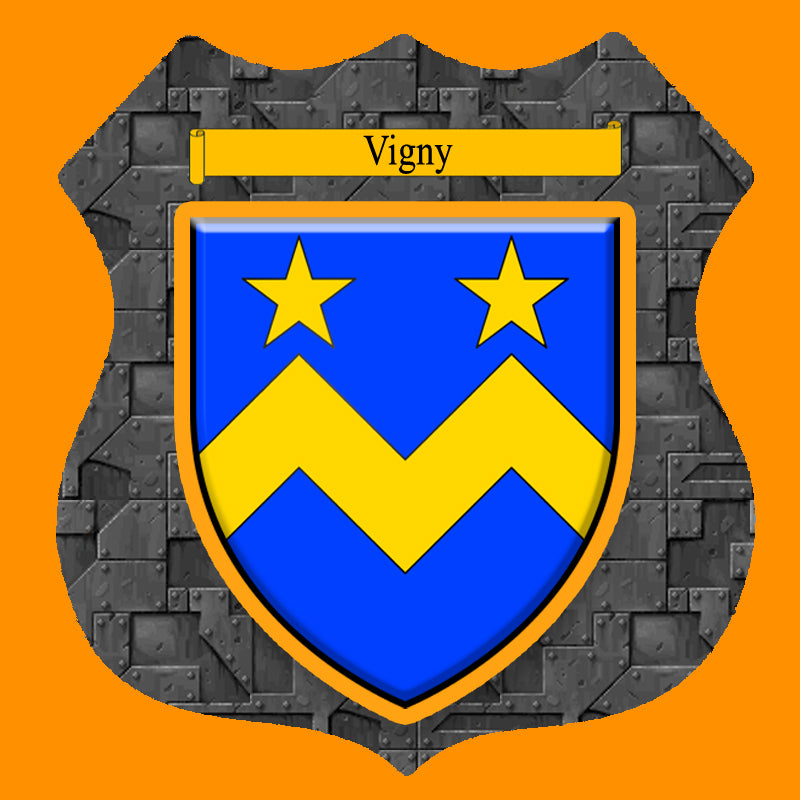 Plaque métal décorative format écusson Ø 30cm fond plaques métal blason Vigny, Moselle 57