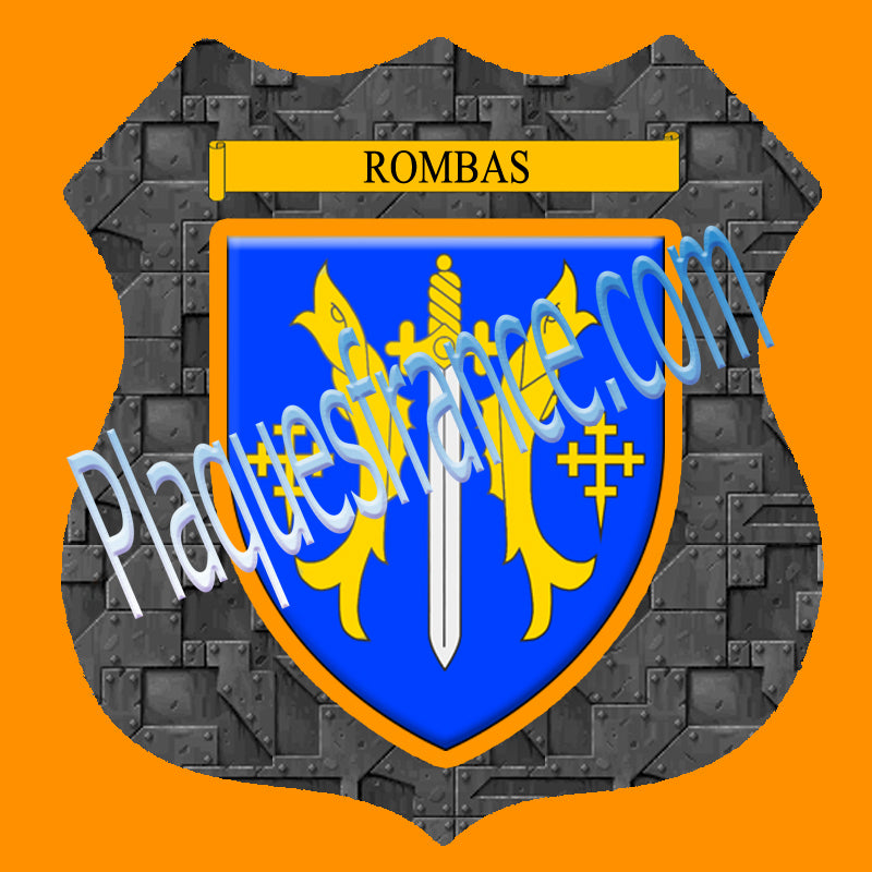 Plaque métal décorative format écusson Ø 30cm fond plaque métal blason Talange, Moselle 57