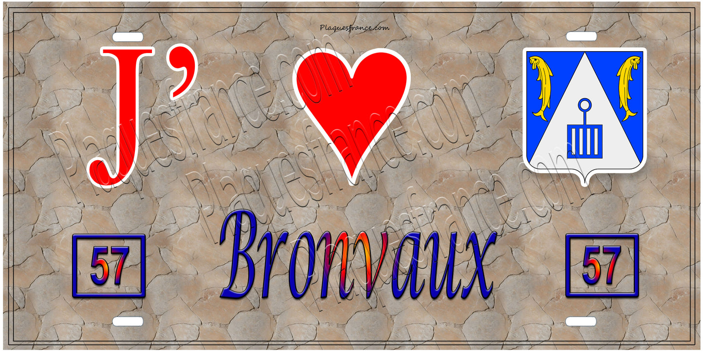 Plaque métal décorative 15 x 30 cm fond mur antique 57 J' ❤️Bronvaux, canton Rombas 57