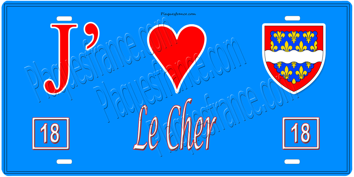 Plaque métal décorative J' ❤️ Le Cher (18)