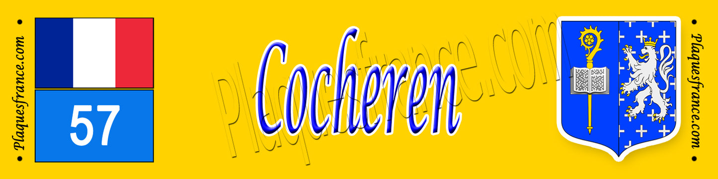 Plaque métal décorative 10x40 cm jaune Cocheren 57