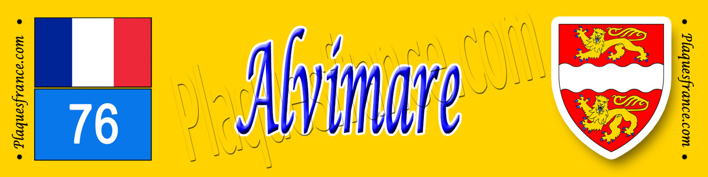 Alvimare, Seine Maritime (76) – Plaque héraldique 10x40 de collection
