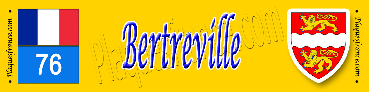 Bertreville, Seine Maritime (76) – Plaque héraldique 10x40 de collection