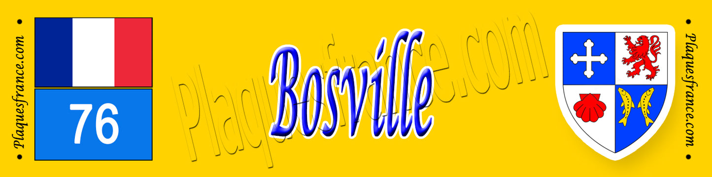 Bosville, Seine Maritime (76) – Plaque héraldique 10x40 de collection