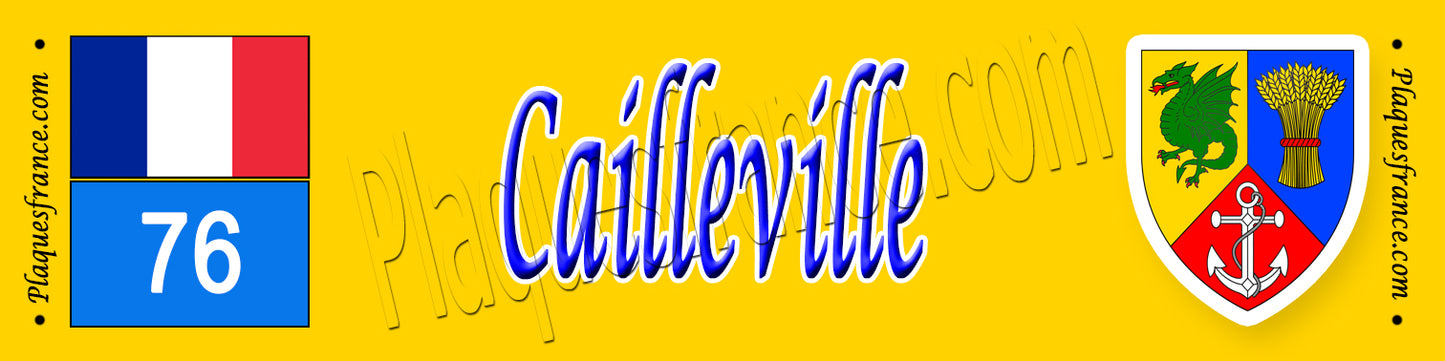 Cailleville, Seine Maritime (76) – Plaque héraldique 10x40 de collection