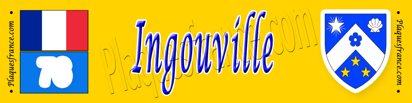 Ingouville, Seine Maritime (76) – Plaque héraldique 10x40 de collection