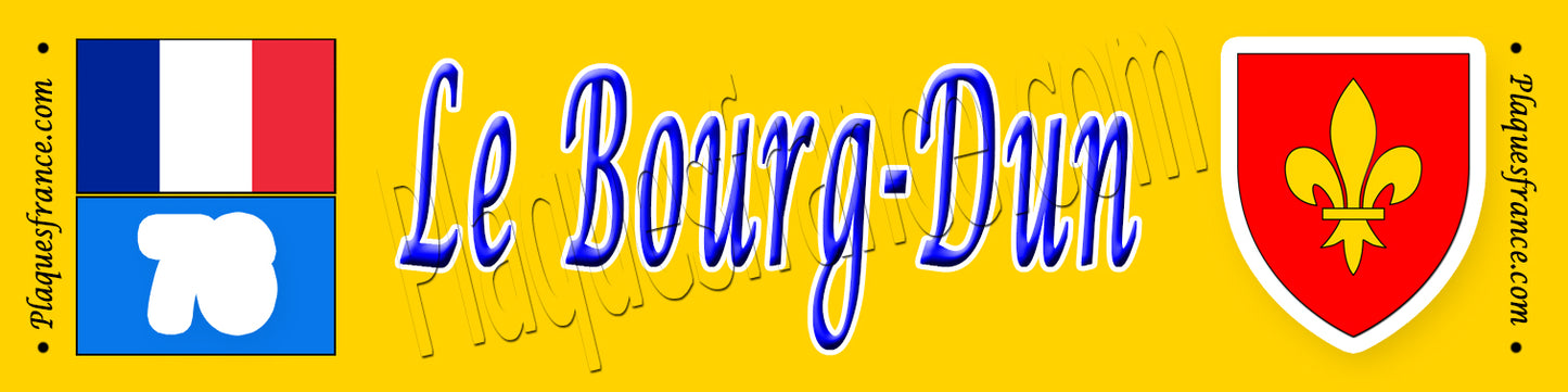 Le Bourg-Dun, Seine Maritime (76) – Plaque héraldique 10x40 de collection