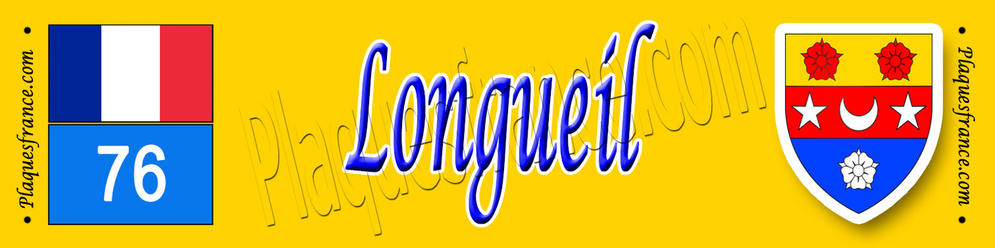 Longueil (76) – Plaque héraldique 10x40 de collection