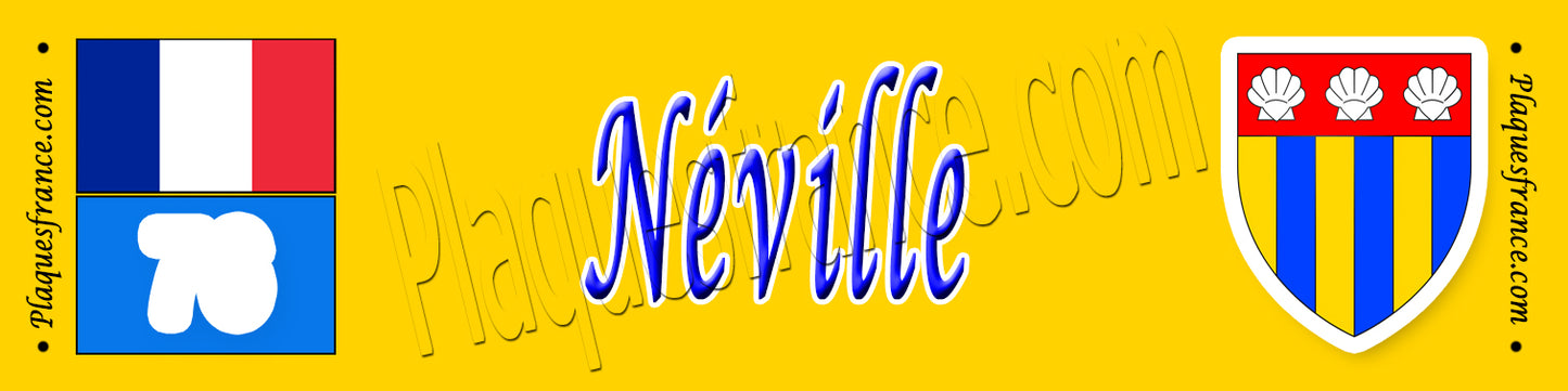 Néville, Seine Maritime (76) – Plaque héraldique 10x40 de collection