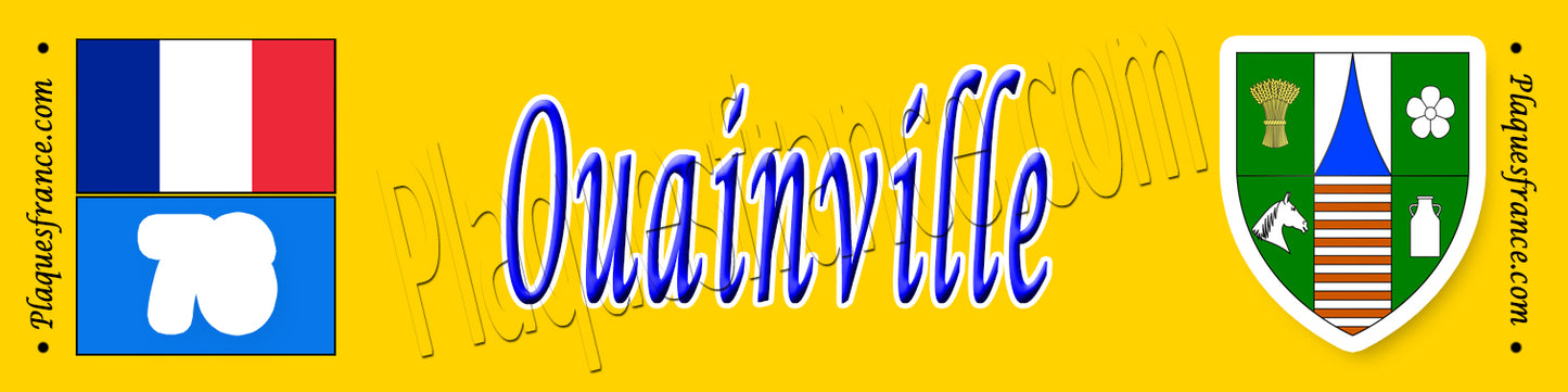 Ouainville, Seine Maritime (76) – Plaque héraldique 10x40 de collection