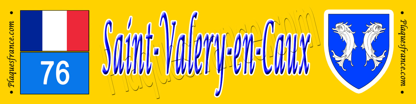 Saint-Valery-en-Caux, Seine Maritime (76) – Plaque héraldique 10x40 de collection