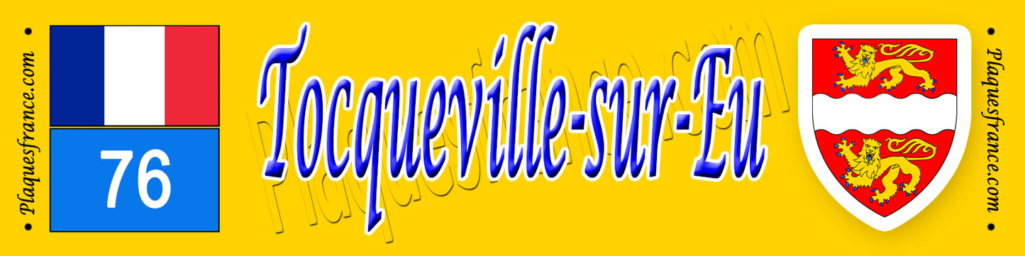 Tocqueville-sur-Eu (76) – Plaque héraldique de collection