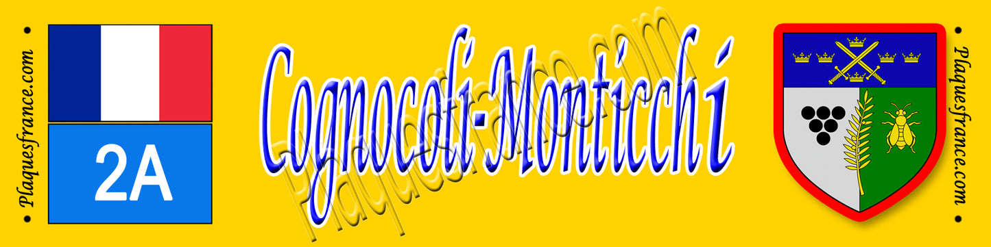 Plaque métal décorative 10 x 40 cm jaune Cognocoli Monticchi