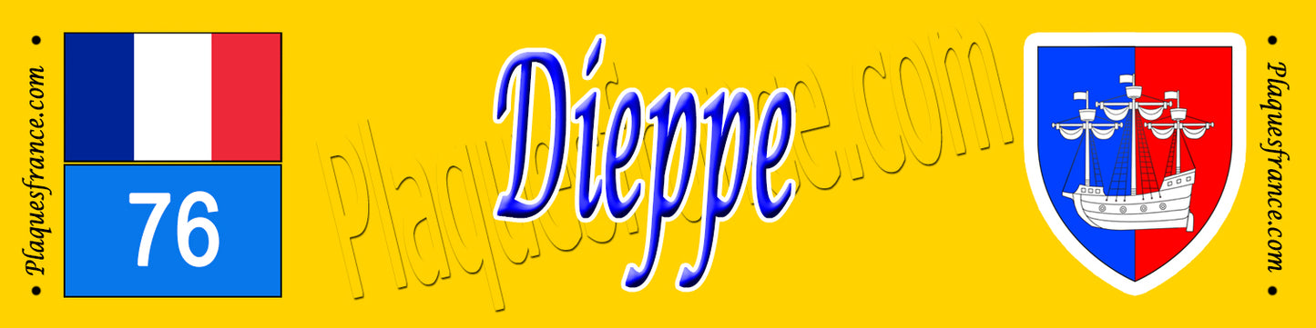 Dieppe (76) – Plaque héraldique 10x40 de collection