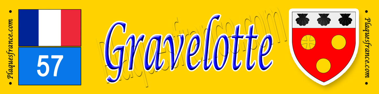 Plaque métal décorative 10x40 cm jaune Gravelotte 57