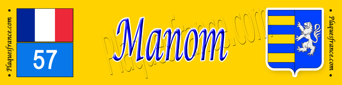 Plaque métal décorative 10x40 cm jaune Manom 57