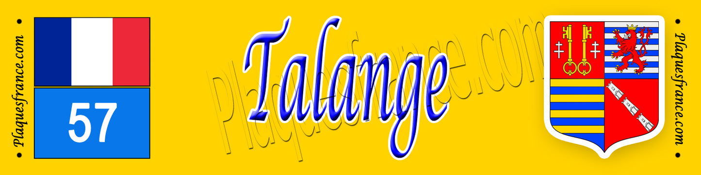 Plaque métal décorative 10x40 cm jaune Talange 57