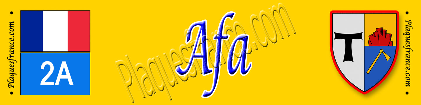 Plaque métal décorative 10 x 40 cm jaune Afa