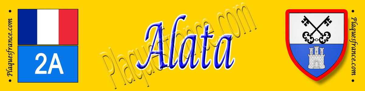 Plaque métal décorative 10 x 40 cm jaune Alata