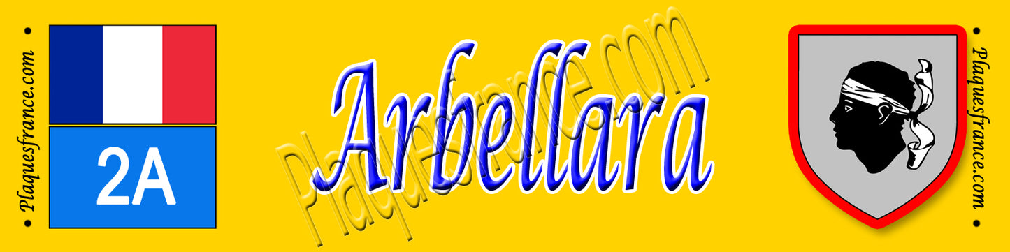 Plaque métal décorative 10 x 40 cm jaune Arbellara