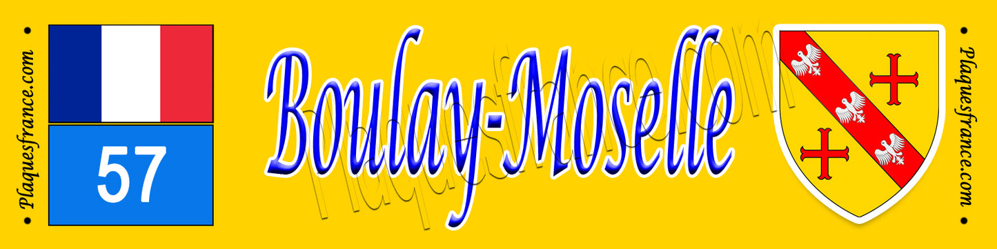 Plaque métal décorative 10 x 40 cm Boulay Moselle 57