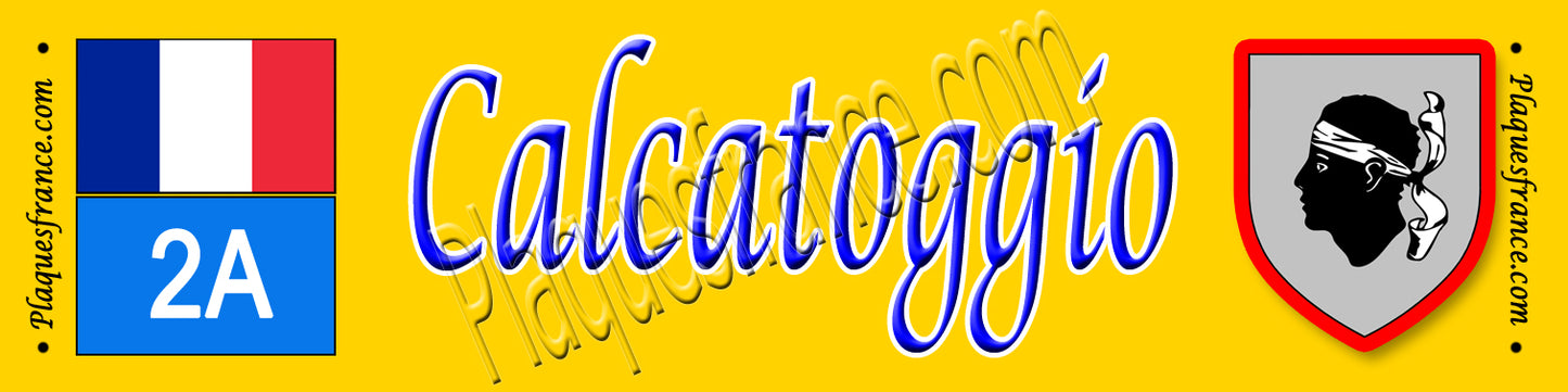 Plaque métal décorative 10 x 40 cm jaune Calcatoggio