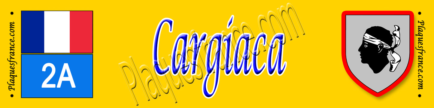 Plaque métal décorative 10 x 40 cm jaune Cargiaca