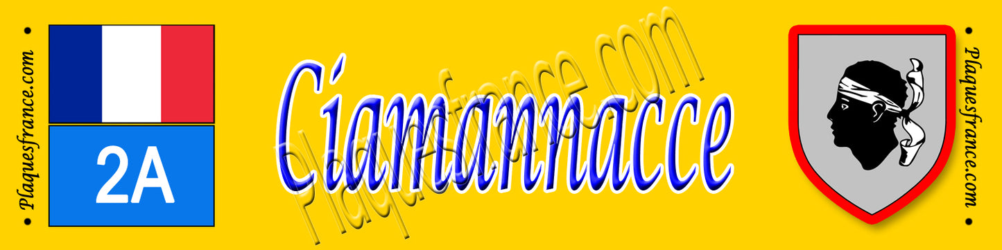 Plaque métal décorative 10 x 40 cm jaune Ciamannacce