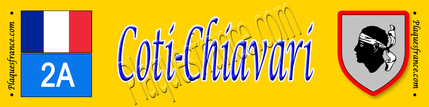 Plaque métal décorative 10 x 40 cm jaune Coti Chiavari