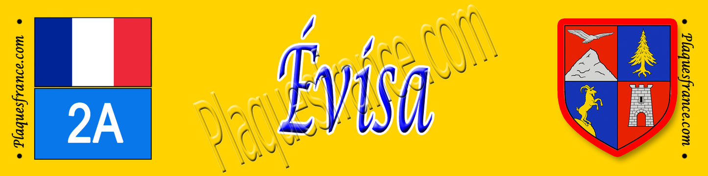 Plaque métal décorative 10 x 40 cm jaune Évisa