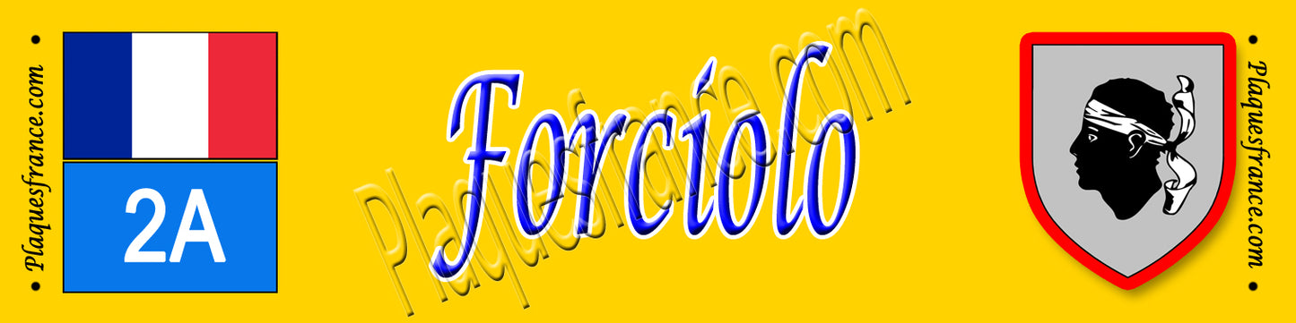 Plaque métal décorative 10 x 40 cm jaune Forciolo