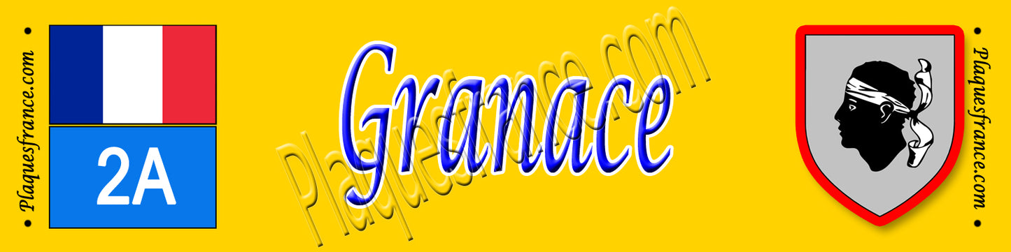Plaque métal décorative 10 x 40 cm jaune Granace