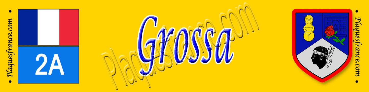 Plaque métal décorative 10 x 40 cm jaune Grossa