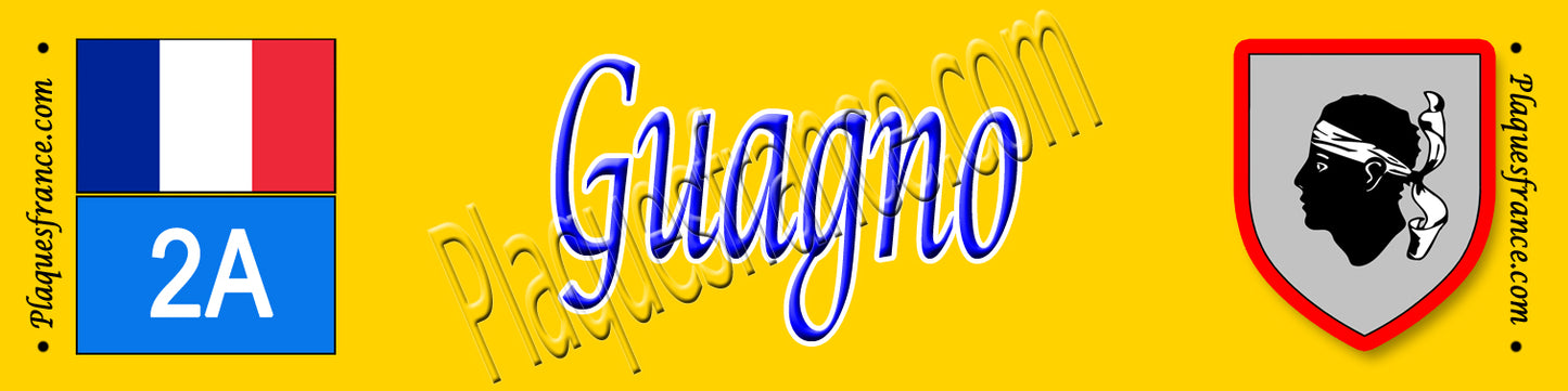 Plaque métal décorative 10 x 40 cm jaune Guagno
