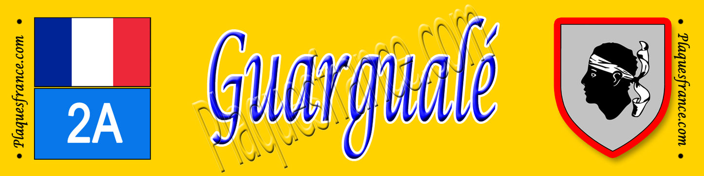 Plaque métal décorative 10 x 40 cm jaune Guargualé