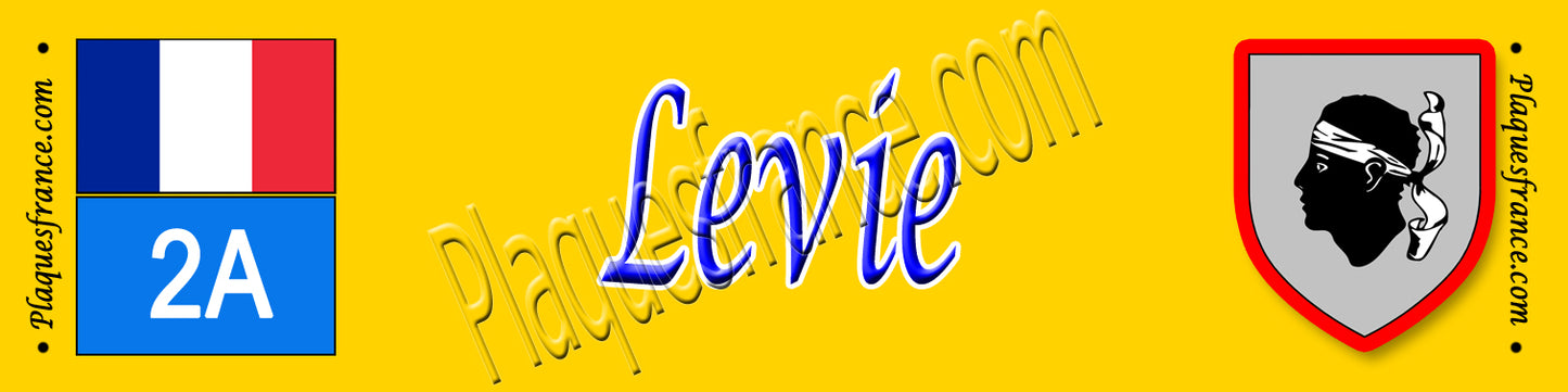 Plaque métal décorative 10 x 40 cm jaune Levie