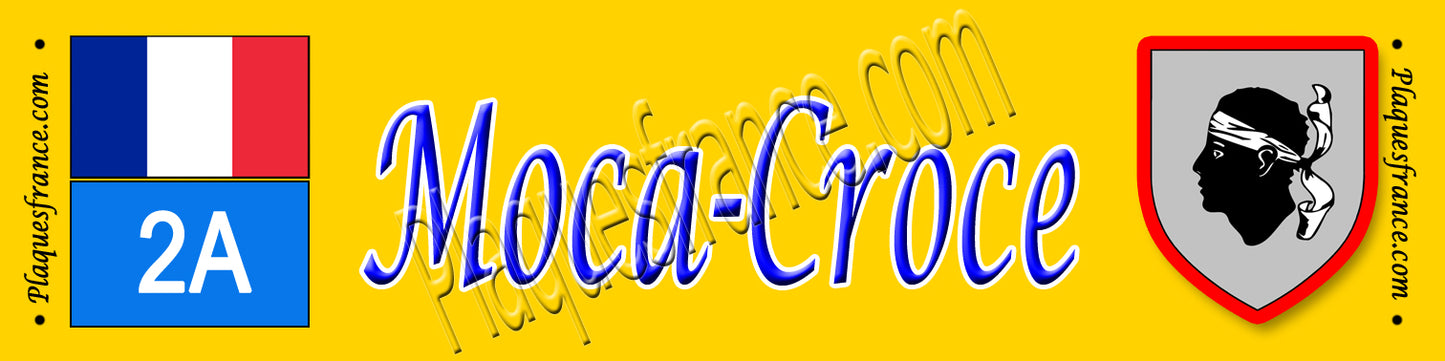 Plaque métal décorative 10 x 40 cm jaune Moca Croce