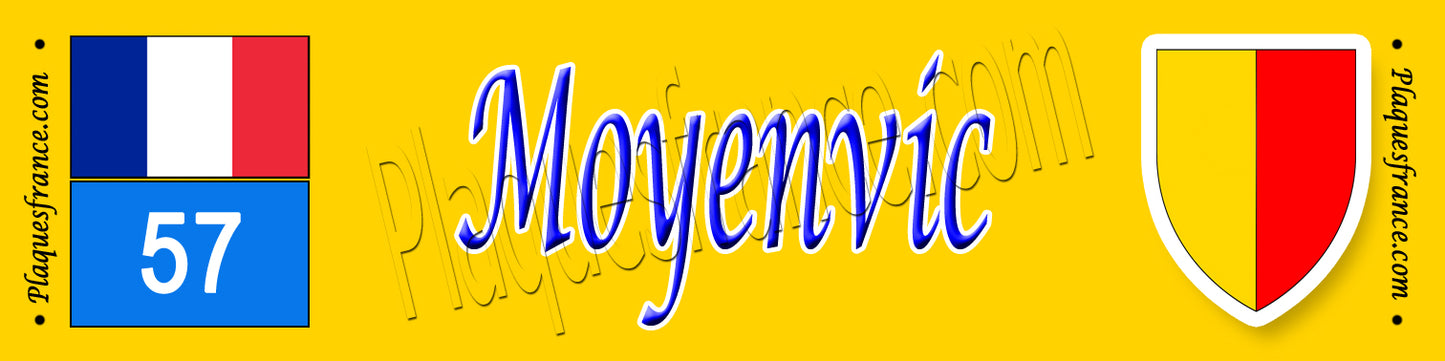 Plaque métal décorative 10 x40 cm Moyenvic 57