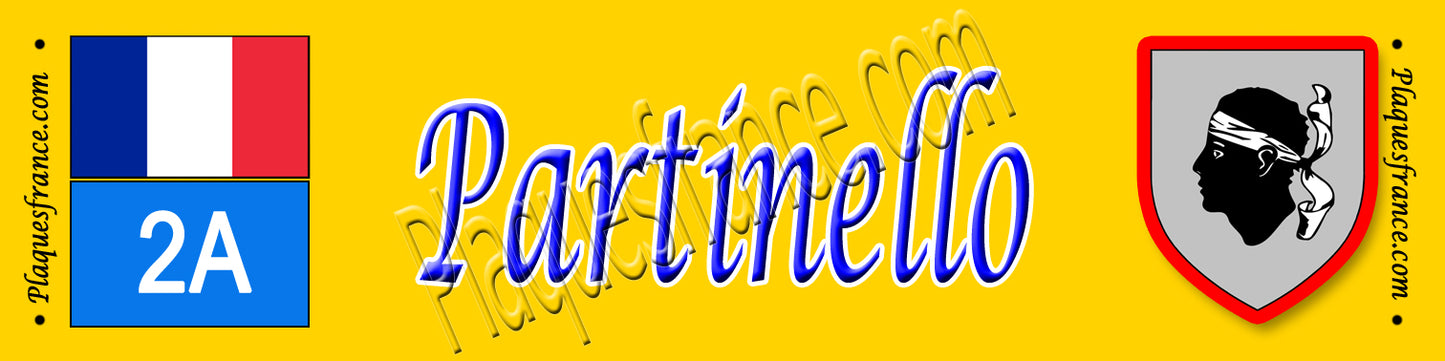 Plaque métal décorative 10 x 40 cm jaune Partinello