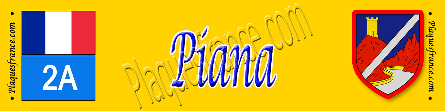 Plaque métal décorative 10 x 40 cm jaune Piana