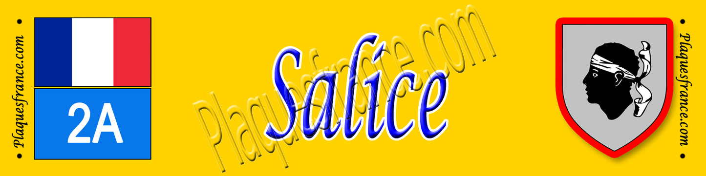 Plaque métal décorative 10 x 40 cm jaune Salice