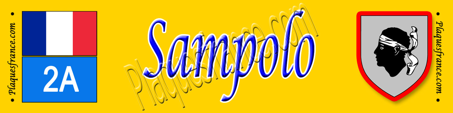 Plaque métal décorative 10 x 40 cm jaune Sampolo